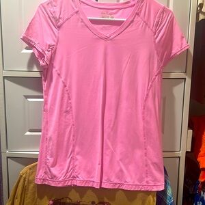 hot pink athletic shirt